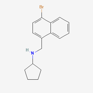 molecular formula C16H18BrN B12997562 N-((4-Bromonaphthalen-1-yl)methyl)cyclopentanamine 