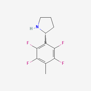 molecular formula C11H11F4N B12997587 (R)-2-(2,3,5,6-Tetrafluoro-4-methylphenyl)pyrrolidine 