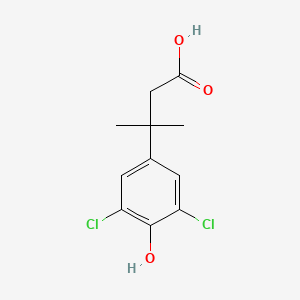 molecular formula C11H12Cl2O3 B12997614 3-(3,5-Dichloro-4-hydroxyphenyl)-3-methylbutanoic acid 