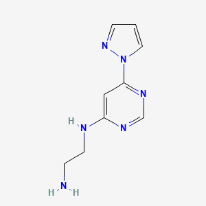 molecular formula C9H12N6 B12997695 N1-(6-(1H-pyrazol-1-yl)pyrimidin-4-yl)ethane-1,2-diamine 