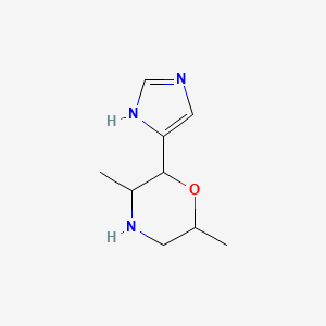 molecular formula C9H15N3O B12997707 2-(1H-Imidazol-5-yl)-3,6-dimethylmorpholine 