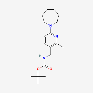 molecular formula C18H29N3O2 B12997754 tert-Butyl ((6-(azepan-1-yl)-2-methylpyridin-3-yl)methyl)carbamate 