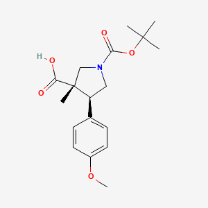 (3S,4S)-1-(tert-Butoxycarbonyl)-4-(4-methoxyphenyl)-3-methylpyrrolidine-3-carboxylic acid