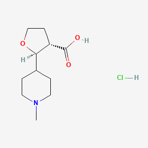 molecular formula C11H20ClNO3 B12997816 (2R,3S)-2-(1-Methylpiperidin-4-yl)tetrahydrofuran-3-carboxylic acid hydrochloride 