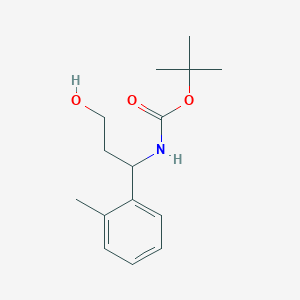 (3-Hydroxy-1-o-tolyl-propyl)-carbamic acid tert-butyl ester