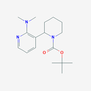 molecular formula C17H27N3O2 B12997903 tert-Butyl 2-(2-(dimethylamino)pyridin-3-yl)piperidine-1-carboxylate 