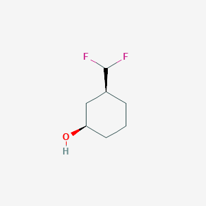 molecular formula C7H12F2O B12997910 Rel-(1R,3S)-3-(difluoromethyl)cyclohexan-1-ol 