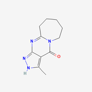 molecular formula C11H14N4O B12997936 4-methyl-1,5,6,8-tetrazatricyclo[7.5.0.03,7]tetradeca-3,6,8-trien-2-one 