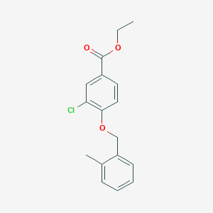 molecular formula C17H17ClO3 B12998001 Ethyl 3-chloro-4-((2-methylbenzyl)oxy)benzoate 