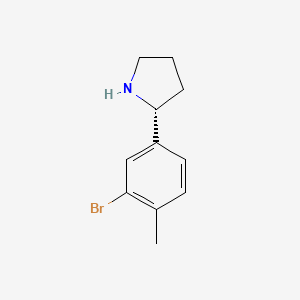 molecular formula C11H14BrN B12998022 (R)-2-(3-Bromo-4-methylphenyl)pyrrolidine 