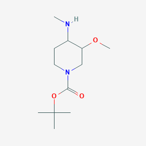 molecular formula C12H24N2O3 B12998037 tert-Butyl 3-methoxy-4-(methylamino)piperidine-1-carboxylate 