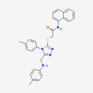 molecular formula C29H27N5OS B12998073 N-(Naphthalen-1-yl)-2-((4-(p-tolyl)-5-((p-tolylamino)methyl)-4H-1,2,4-triazol-3-yl)thio)acetamide 