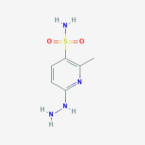 molecular formula C6H10N4O2S B12998093 6-Hydrazinyl-2-methylpyridine-3-sulfonamide 