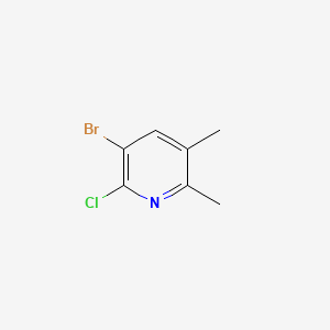 molecular formula C7H7BrClN B12998116 3-Bromo-2-chloro-5,6-dimethylpyridine 