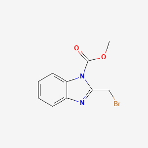 molecular formula C10H9BrN2O2 B12998128 Methyl 2-(bromomethyl)-1H-benzo[d]imidazole-1-carboxylate 