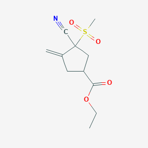 Ethyl 3-cyano-4-methylene-3-(methylsulfonyl)cyclopentanecarboxylate