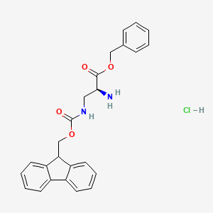 molecular formula C25H25ClN2O4 B12998227 H-Dap(Fmoc)-OBzl.HCl 