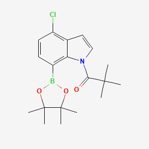 1-(4-Chloro-7-(4,4,5,5-tetramethyl-1,3,2-dioxaborolan-2-yl)-1H-indol-1-yl)-2,2-dimethylpropan-1-one