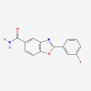 molecular formula C14H9FN2O2 B12998249 2-(3-Fluorophenyl)benzo[d]oxazole-5-carboxamide 