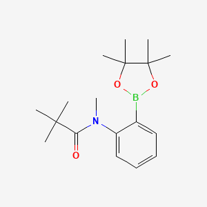 molecular formula C18H28BNO3 B12998256 N-Methyl-N-(2-(4,4,5,5-tetramethyl-1,3,2-dioxaborolan-2-yl)phenyl)pivalamide 