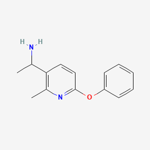 molecular formula C14H16N2O B12998266 1-(2-Methyl-6-phenoxypyridin-3-yl)ethanamine 