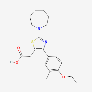 2-(2-(Azepan-1-yl)-4-(4-ethoxy-3-methylphenyl)thiazol-5-yl)acetic acid