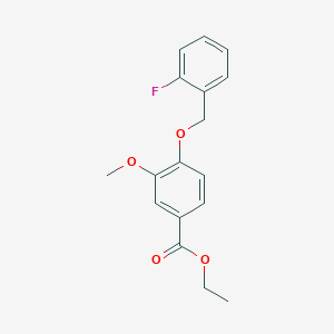 molecular formula C17H17FO4 B12998388 Ethyl 4-((2-fluorobenzyl)oxy)-3-methoxybenzoate 