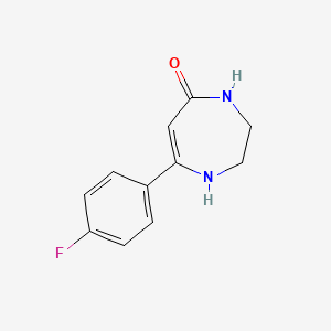 molecular formula C11H11FN2O B12998395 7-(4-Fluorophenyl)-3,4-dihydro-1H-1,4-diazepin-5(2H)-one 