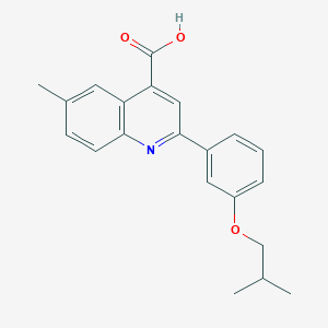 molecular formula C21H21NO3 B1299841 2-(3-Isobutoxyphenyl)-6-methylquinoline-4-carboxylic acid CAS No. 438221-81-9