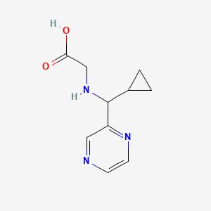 molecular formula C10H13N3O2 B12998421 2-((Cyclopropyl(pyrazin-2-yl)methyl)amino)aceticacid 