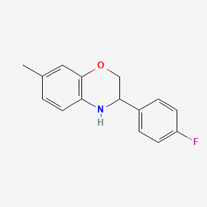 molecular formula C15H14FNO B12998517 3-(4-Fluorophenyl)-7-methyl-3,4-dihydro-2H-benzo[b][1,4]oxazine 