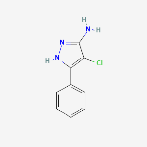 molecular formula C9H8ClN3 B1299852 4-Chloro-5-phenyl-2H-pyrazol-3-ylamine CAS No. 50671-38-0