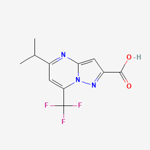 molecular formula C11H10F3N3O2 B1299859 5-Isopropyl-7-trifluoromethyl-pyrazolo-[1,5-a]pyrimidine-2-carboxylic acid CAS No. 436088-49-2