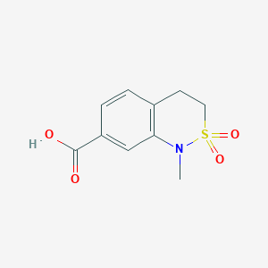 molecular formula C10H11NO4S B12998596 1-methyl-2,2-dioxo-3,4-dihydro-2λ6,1-benzothiazine-7-carboxylic acid 