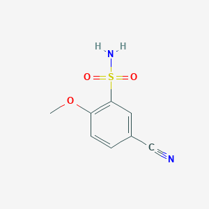 molecular formula C8H8N2O3S B12998630 5-Cyano-2-methoxybenzenesulfonamide 