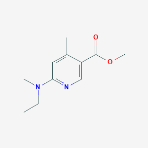 molecular formula C11H16N2O2 B12998632 Methyl 6-(ethyl(methyl)amino)-4-methylnicotinate 