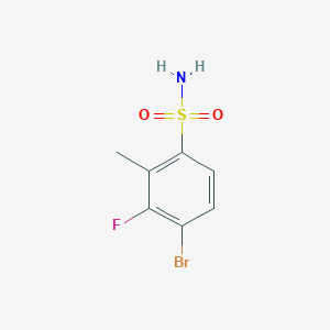 molecular formula C7H7BrFNO2S B12998641 4-Bromo-3-fluoro-2-methylbenzenesulfonamide 