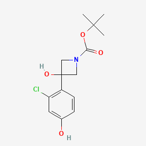 tert-Butyl 3-(2-chloro-4-hydroxyphenyl)-3-hydroxyazetidine-1-carboxylate