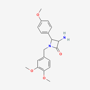 molecular formula C19H22N2O4 B12998684 3-Amino-1-(3,4-dimethoxybenzyl)-4-(4-methoxyphenyl)azetidin-2-one 