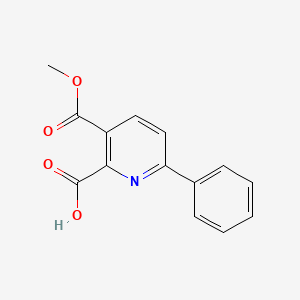 molecular formula C14H11NO4 B12998726 3-(Methoxycarbonyl)-6-phenylpicolinic acid 