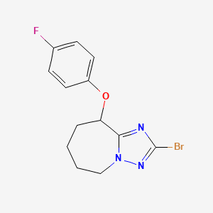 2-Bromo-9-(4-fluorophenoxy)-6,7,8,9-tetrahydro-5H-[1,2,4]triazolo[1,5-a]azepine