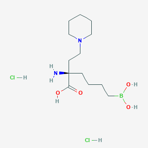 (2R)-2-amino-6-borono-2-(2-piperidin-1-ylethyl)hexanoic acid;dihydrochloride