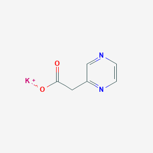 molecular formula C6H5KN2O2 B12998860 Potassium 2-(pyrazin-2-yl)acetate 