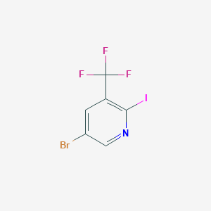 molecular formula C6H2BrF3IN B12998907 5-Bromo-2-iodo-3-(trifluoromethyl)pyridine 