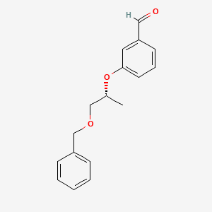 molecular formula C17H18O3 B12998918 (R)-3-((1-(Benzyloxy)propan-2-yl)oxy)benzaldehyde 