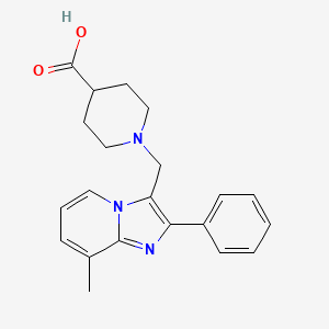 1-((8-Methyl-2-phenylimidazo[1,2-a]pyridin-3-yl)methyl)piperidine-4-carboxylic acid