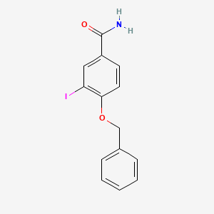 molecular formula C14H12INO2 B12999007 4-(Benzyloxy)-3-iodobenzamide 