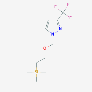 molecular formula C10H17F3N2OSi B12999008 3-(Trifluoromethyl)-1-((2-(trimethylsilyl)ethoxy)methyl)-1H-pyrazole 