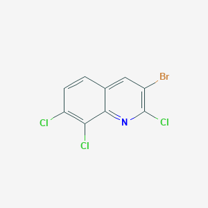 molecular formula C9H3BrCl3N B12999012 3-Bromo-2,7,8-trichloroquinoline 