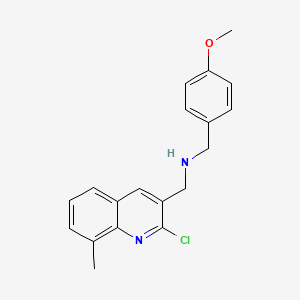 molecular formula C19H19ClN2O B1299902 (2-氯-8-甲基-喹啉-3-基甲基)-(4-甲氧基-苄基)-胺 CAS No. 606095-52-7